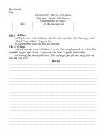 Đề kiểm tra 15 phút môn Tiếng Việt lớp 9 năm 2015 - 2016