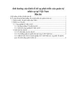 Ảnh hưởng của kinh tế tới sự phát triển của quản trị nhân sự tại Việt Nam