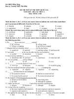 Đề thi thử THPT Quốc gia môn Tiếng Anh trường THPT Phú Điền, Đồng Tháp năm 2015