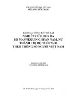 NGHIÊN CỨU ĐƯA RA BỘ MANNEQUIN CHUẨN NAM, NỮ THÀNH THỊ ĐỘ TUỔI 20-30 THEO THÔNG SỐ NGƯỜI VIỆT NAM