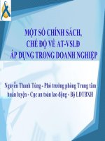 Một số chính sách, chế độ về an toàn vệ sinh lao động áp dụng trong doanh nghiệp