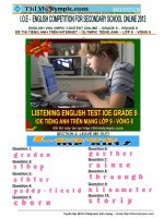 ĐỀ THI IOE TIẾNG ANH lớp 9 mới NHẤT VÒNG 8 