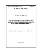 Thực trạng điều kiện lao động và sức khỏe của công nhân ngành xây dựng dân dụng tại thành phố hồ chí minh và tỉnh đồng nai năm 2012 
