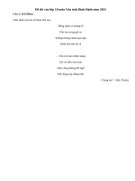 Đề thi vào lớp 10 môn Văn tỉnh Bình Định năm 2015