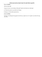 Đáp án đề thi vào lớp 10 môn Văn tỉnh Vĩnh Long năm 2015