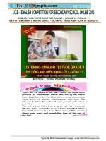 ĐỀ THI IOE TIẾNG ANH lớp 9 mới NHẤT VÒNG 11 