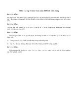 Đáp án đề thi vào lớp 10 môn Toán tỉnh Vĩnh Long 2015