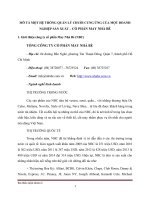 MÔ TẢ MỘT HỆ THỐNG QUẢN LÝ CHUỖI CUNG ỨNG CỦA MỘT DOANH NGHIỆP SẢN XUẤT – CỔ PHẦN MAY NHÀ BÈ