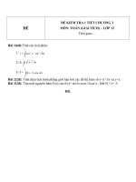 Đề kiểm tra 1 tiết môn toán lớp 12 phần giải tích chương 3   đề số 18