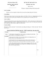 Đề thi thử THPTQG môn Sử - THPT chuyên Bạc Liêu năm 2015