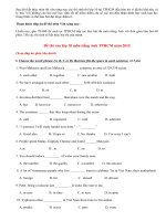 Đáp án đề thi vào lớp 10 môn tiếng Anh TPHCM năm 2015