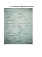 Đề thi vào lớp 10 môn Tiếng Anh tỉnh Đắk Lắk năm 2015