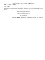 Đáp án đề thi vào lớp 10 môn Văn Hải Phòng năm 2015