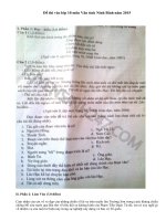 Đề thi vào lớp 10 môn Văn tỉnh Ninh Bình năm 2015