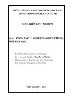 Sáng kiến kinh nghiệm: Công tác giáo dục Đạo đức cho học sinh Tiểu học.