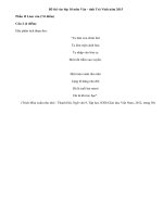 Đề thi vào lớp 10 môn Văn tỉnh Trà Vinh năm 2015