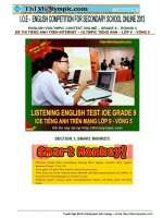 ĐỀ THI IOE TIẾNG ANH lớp 9 mới NHẤT VÒNG 5 