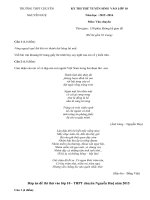 Đề thi thử vào lớp 10 môn Văn THPT chuyên Nguyễn Huệ 2015