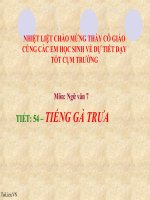 Bài giảng ngữ văn 7 bài 13 tiếng gà trưa 10 