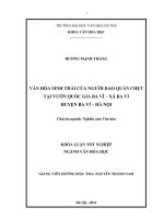 VĂN hóa SINH THÁI của NGƯỜI DAO QUẦN CHẸT tại vườn QUỐC GIA BA vì – xã BA vì HUYỆN BA vì – hà nội 