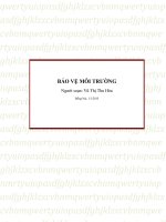 Bài giảng Bảo vệ môi trường