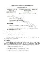 Đáp án đề thi vào lớp 10 môn Toán THPT chuyên Lê Quý Đôn - Khánh Hòa 2015