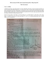 Đề thi vào lớp 10 môn Toán chuyên THPT chuyên Nguyễn Quang Diêu 2015