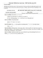 Đề thi thử THPQG lần 3 môn Toán - THPT Đa Phúc năm 2015