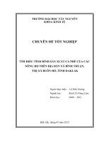 TÌM HIỂU TÌNH HÌNH SẢN XUẤT CÀ PHÊ CỦA CÁCNÔNG HỘ TRÊN ĐỊA BÀN XÃ BÌNH THUẬN, THỊ XÃ BUÔN HỒ, TỈNH DAKLAK