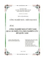 CÔNG NGHIỆP HOÁ Ở VIỆT NAM QUA CÁI NHÌN CỦA NHÀ NGHIÊN CỨU ĐỖ QUỐC SAM