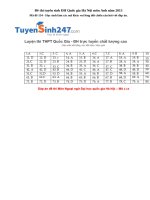 Đáp án Đề thi Đại học Quốc gia Hà Nội môn tiếng Anh năm 2015