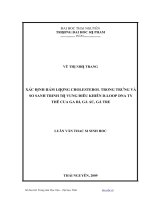 XÁC ĐỊNH HÀM LƢỢNG CHOLESTEROL TRONG TRỨNG VÀ SO SANH TRINH tƣ VUNG điêu KHIÊN d LOOP DNA TY THÊ CUA GA RI, GÀ ác, GÀ TRE 
