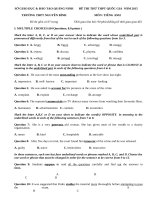 Đề thi thử THPTQG môn Tiếng Anh - THPT Nguyễn Bình năm 2015