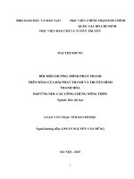 ĐỔI MỚI CHƯƠNG TRÌNH PHÁT THANH  TRÊN SÓNG CỦA ĐÀI PHÁT THANH VÀ TRUYỀN HÌNH THANH HÓA ĐÁP ỨNG NHU CẦU CÔNG CHÚNG NÔNG THÔN