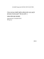 ứng dụng phép biến hỉnh để giải một sổ bài toán quỹ tích lớp 11