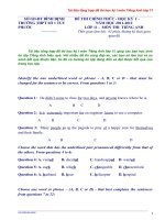 TÀI LIỆU TỔNG hợp đề THI HK1 tiếng anh lớp 11 