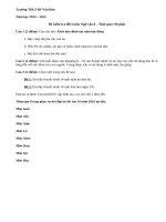 Đề thi học kì 2 lớp 8 môn Ngữ Văn - THCS Bế Văn Đàn năm 2015