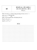 Đề kiểm tra 1 tiết môn toán lớp 12 phần giải tích chương 2 đề số  56 