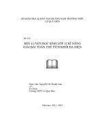 Rèn luyện học sinh lớp 12 kĩ năng giải bài toán thể tích khối đa diện 