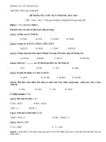 Đề thi học kì 2 lớp 3 môn Toán - TH Kim Bài năm 2015