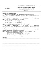 Đề kiểm tra 1 tiết môn toán lớp 12 chương 3 đề số 181 