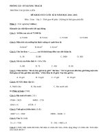 Đề thi học kì 2 lớp 3 môn Toán - TH Quảng Liên năm 2015
