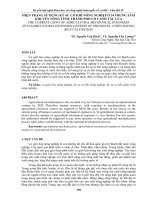 HIỆN TRẠNG sử DỤNG kỹ sư cơ KHÍ NÔNG NGHIỆP ở 34 TRUNG tâm KHUYẾN NÔNG TỈNH, THÀNH PHỐ có CANH tác lúa 