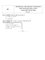 Đề kiểm tra 1 tiết môn toán lớp 12 phần giải tích chương 2 đề số  48 