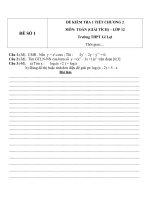 Đề kiểm tra 1 tiết môn toán lớp 12 phần giải tích chương 2 đề số  5 