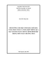 Bồi dưỡng cho HS khá giỏi khả năng phân tích và tổng hợp thông qua dạy giải bài toán chứng minh hình học trong môn toán trường THCS