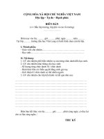 Biên bản bầu lớp trưởng và lớp phó ở các lớp Tiểu học.