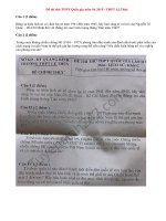 Đề thi thử THPT Quốc gia môn Sử THPT Lệ Thủy 2015