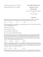 Đề thi thử THPT Quốc gia môn Hóa THPT chuyên Lý Tự Trọng 2015