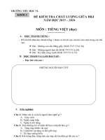 Đề kiểm tra chất lượng giữa học kỳ 1 lớp 5.